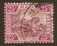 Federated Malay States 1922 25c Purple and bright magenta. SG70.
